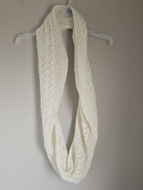 Cream Acrylic Infinity Scarf For Women